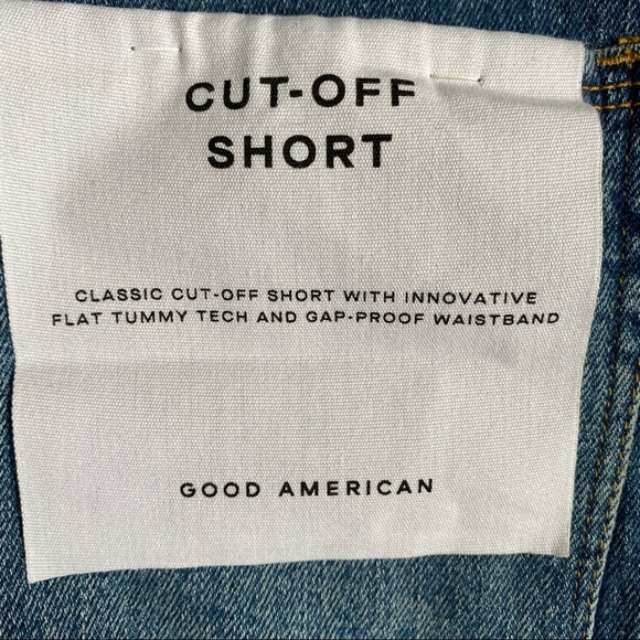 Good American Cutoff Fold Over High Waist Denim Shorts NWT - Picture 11 of 13